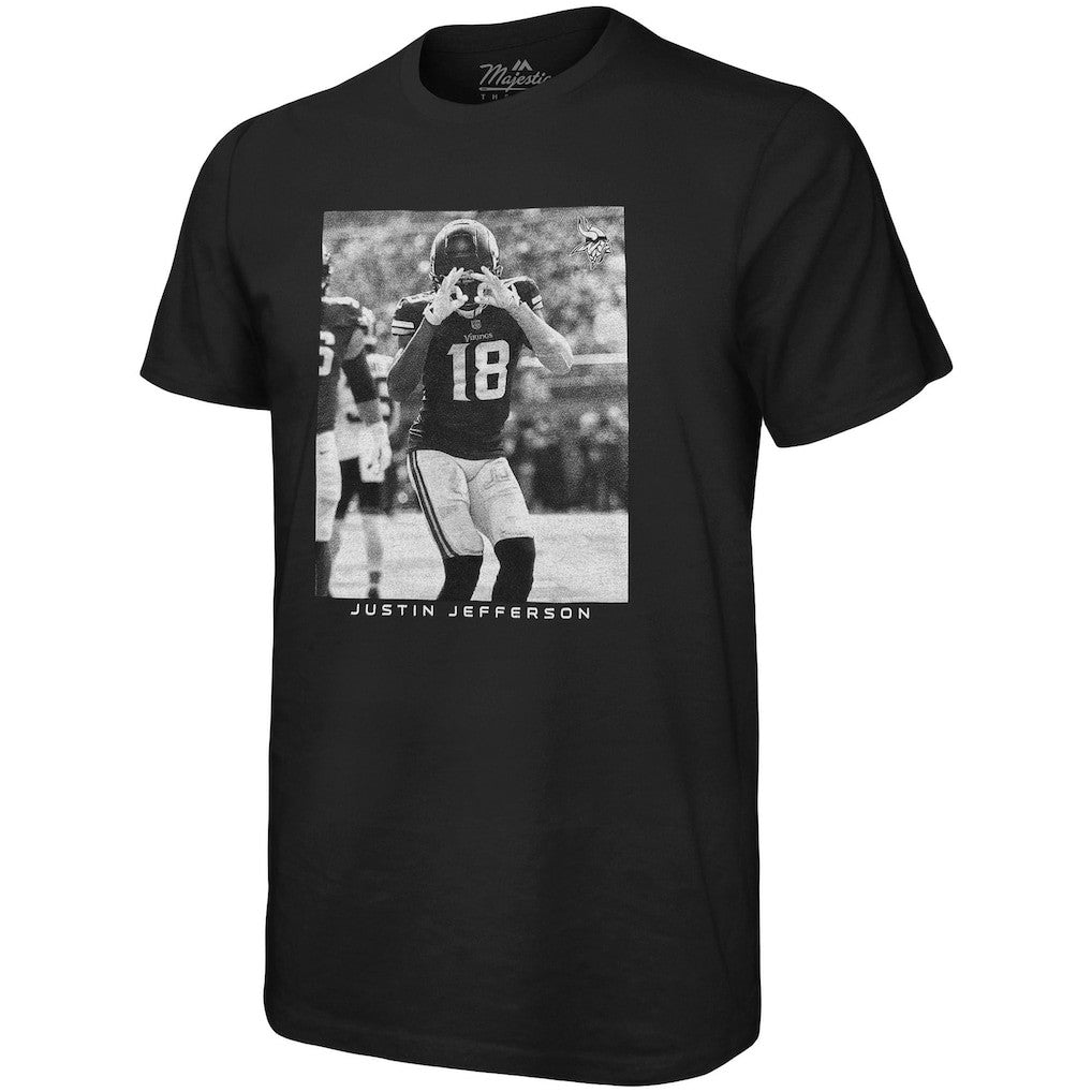Justin Jefferson Minnesota Vikings Majestic Threads Oversized Player Image T-Shirt - Black T-shirts