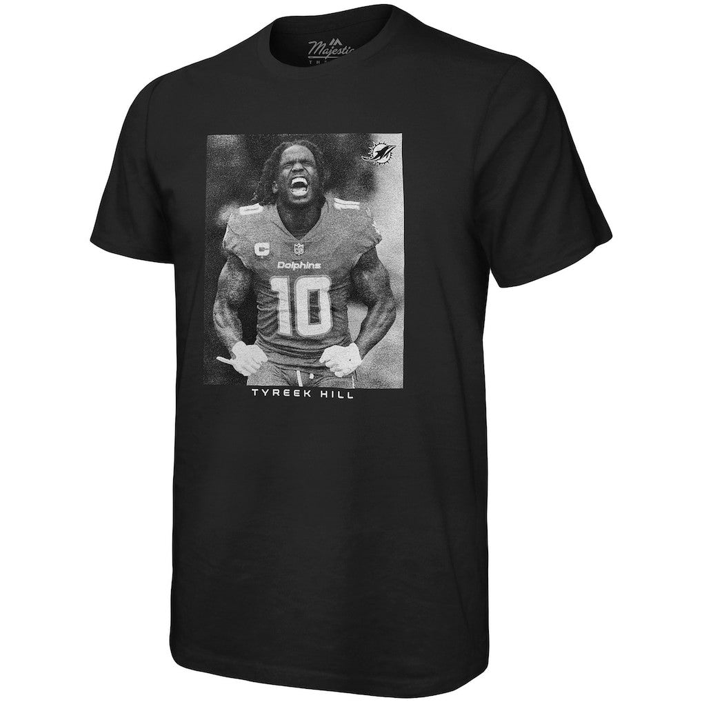 Tyreek Hill Miami Dolphins Majestic Threads Oversized Player Image T-Shirt - Black T-shirts