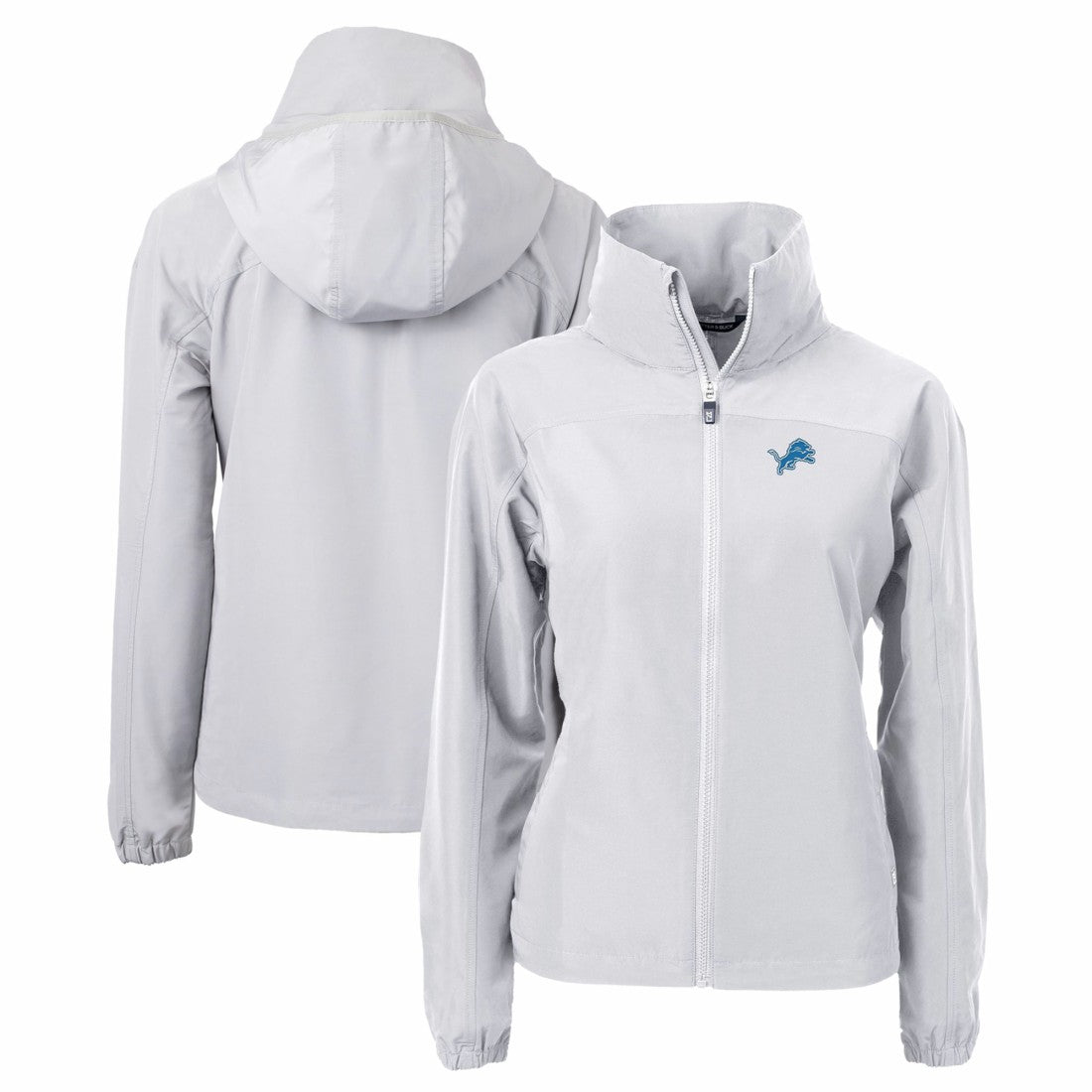 Detroit Lions Cutter & Buck Women's Charter Eco Recycled Full-Zip Jacket - Gray Jackets