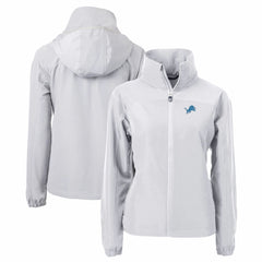 Detroit Lions Cutter & Buck Women's Charter Eco Recycled Full-Zip Jacket - Gray Jackets