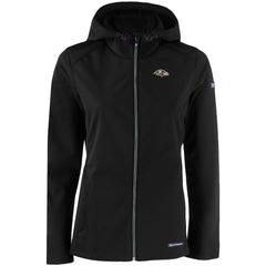 Baltimore Ravens Cutter & Buck Women's Evoke Eco Softshell Recycled Full-Zip Hooded Jacket - Black Jackets