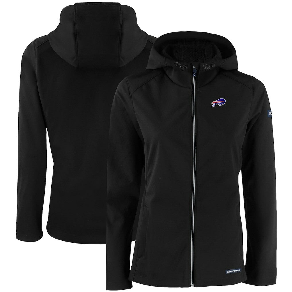 Buffalo Bills Cutter & Buck Women's Evoke Eco Softshell Recycled Full-Zip Hooded Jacket - Black Jackets