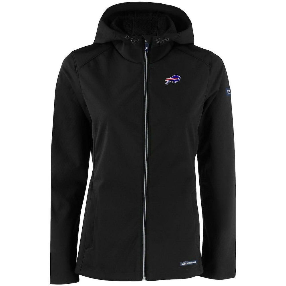Buffalo Bills Cutter & Buck Women's Evoke Eco Softshell Recycled Full-Zip Hooded Jacket - Black Jackets