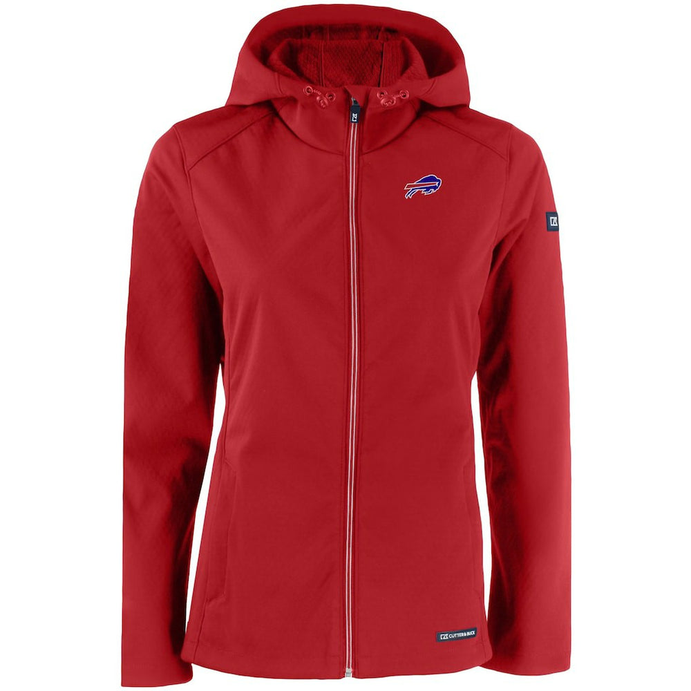 Buffalo Bills Cutter & Buck Women's Evoke Eco Softshell Recycled Full-Zip Hooded Jacket - Red Jackets