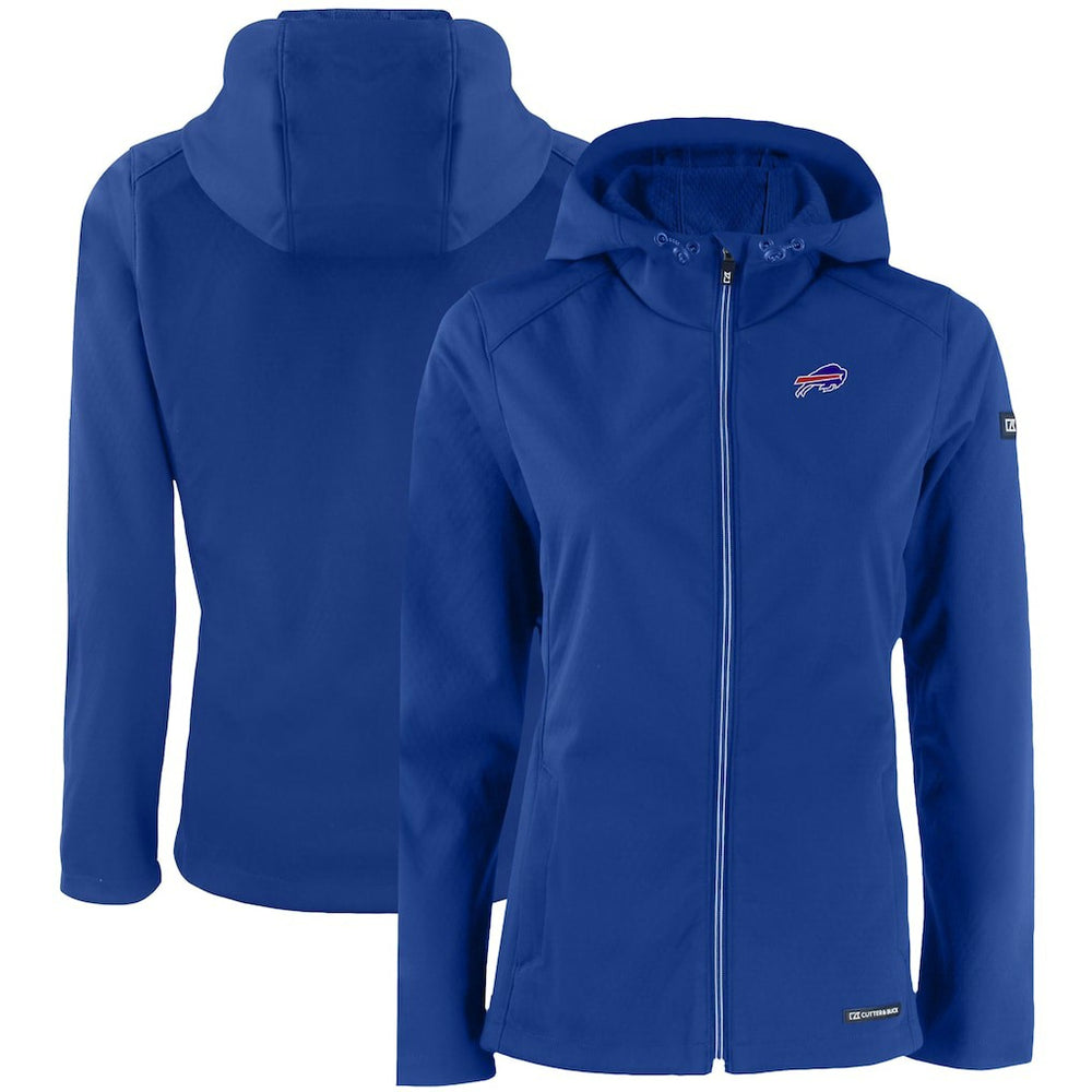 Buffalo Bills Cutter & Buck Women's Evoke Eco Softshell Recycled Full-Zip Hooded Jacket - Royal Jackets