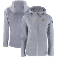 Chicago Bears Cutter & Buck Women's Evoke Eco Softshell Recycled Full-Zip Hooded Jacket - Gray Jackets