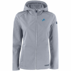Detroit Lions Cutter & Buck Women's Evoke Eco Softshell Recycled Full-Zip Hooded Jacket - Gray Jackets