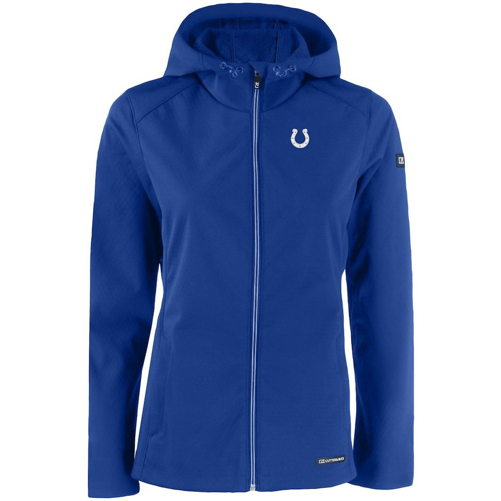 Indianapolis Colts Cutter & Buck Women's Evoke Eco Softshell Recycled Full-Zip Hooded Jacket - Royal Jackets