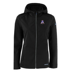 New England Patriots Cutter & Buck Women's Evoke Eco Softshell Recycled Full-Zip Hooded Jacket - Black Jackets