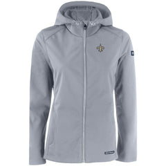 New Orleans Saints Cutter & Buck Women's Evoke Eco Softshell Recycled Full-Zip Hooded Jacket - Gray Jackets