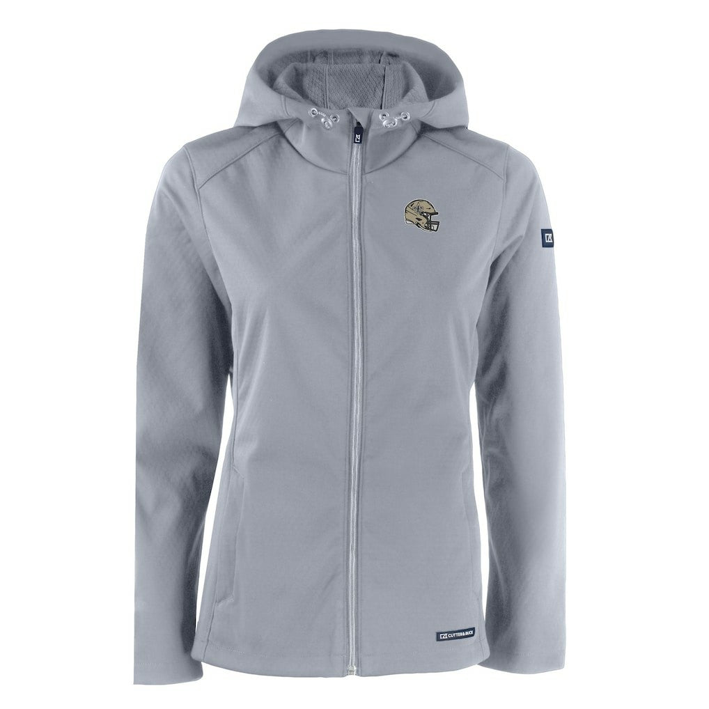 New Orleans Saints Cutter & Buck Women's Evoke Eco Softshell Recycled Full-Zip Hooded Jacket - Gray Jackets