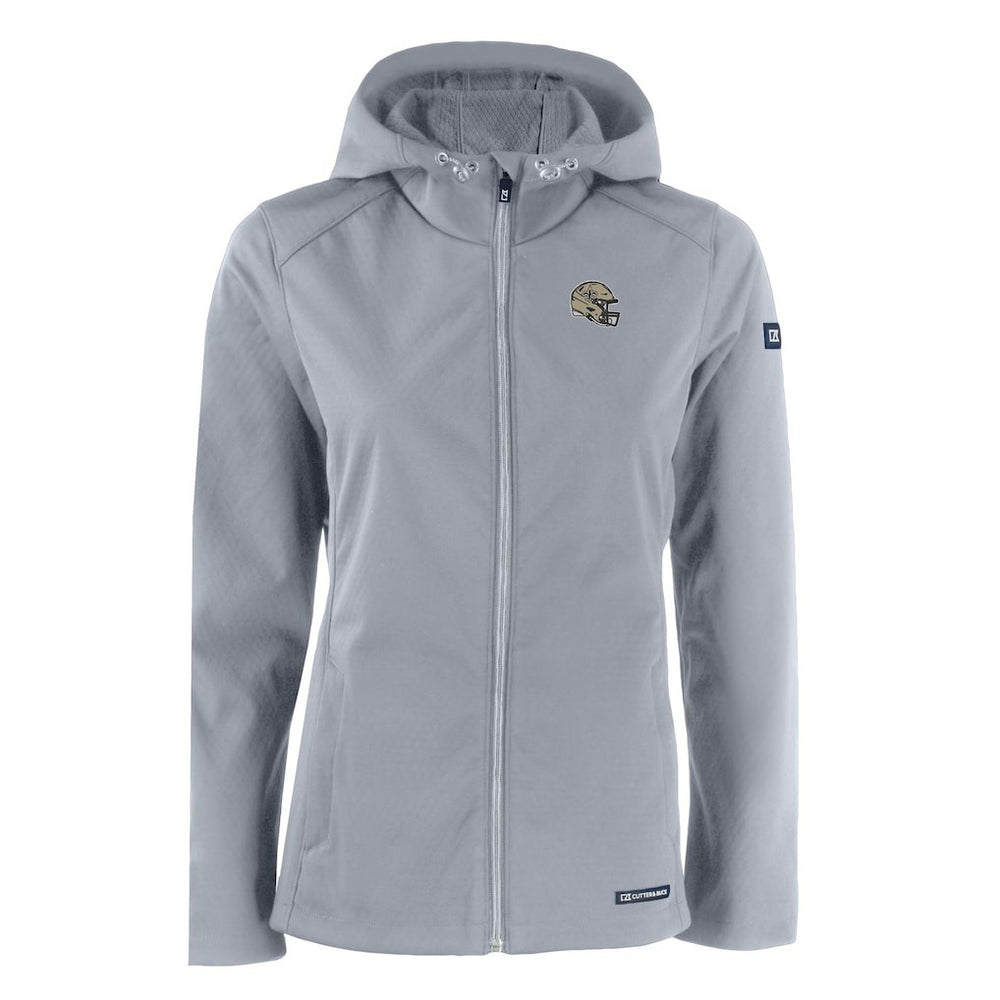 New Orleans Saints Cutter & Buck Women's Evoke Eco Softshell Recycled Full-Zip Hooded Jacket - Gray Jackets