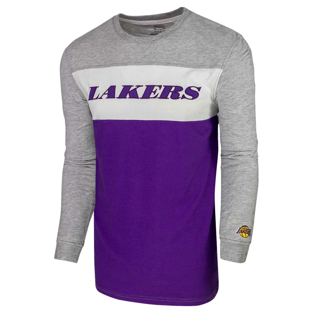 Los Angeles Lakers Unisex Loge Long Sleeve T-Shirt Heather Gray