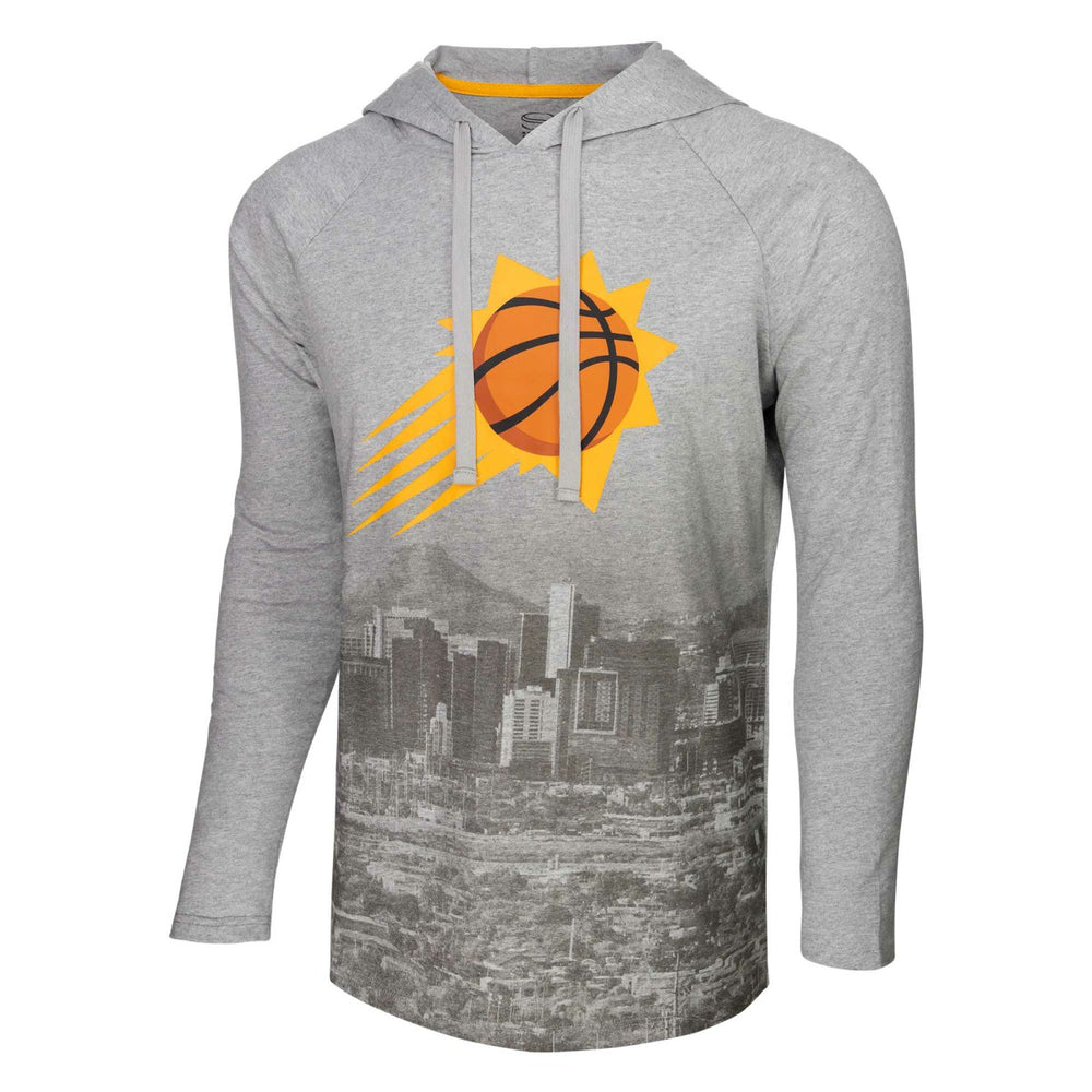 Phoenix Suns Stadium Essentials Atrium Raglan Long Sleeve Hoodie T-Shirt Heather Gray