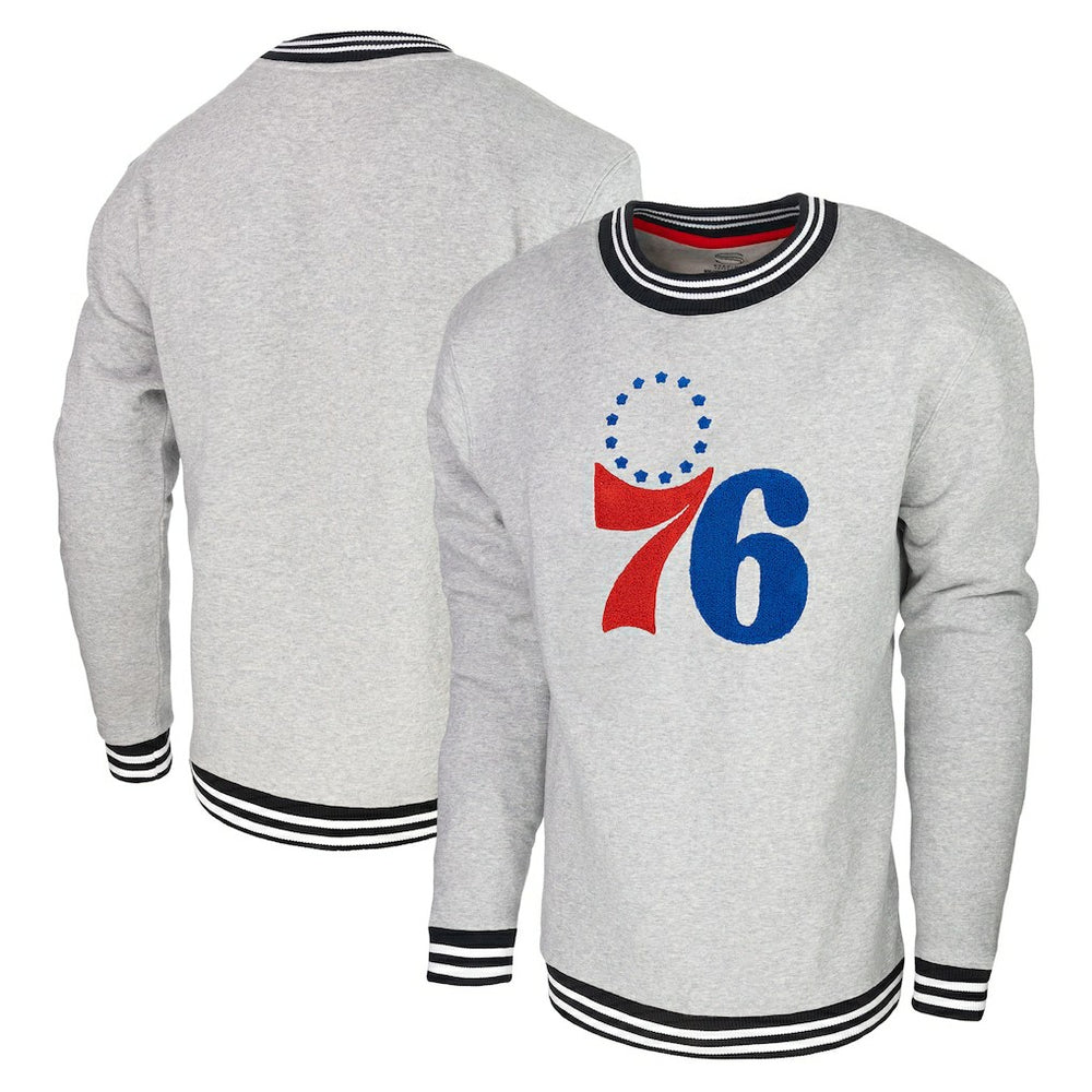Philadelphia 76ers Stadium Essentials Club Level Pullover Sweatshirt Heather Gray