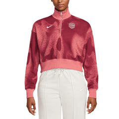 USMNT Women's Phoenix Fleece Cropped Quarter-Zip Jacket Pink - Nike discount
