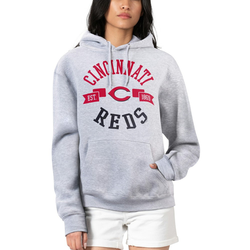 Cincinnati Reds G-III 4Her by Carl Banks Women's City Graphic Pullover Hoodie - Heather Gray Hoodies