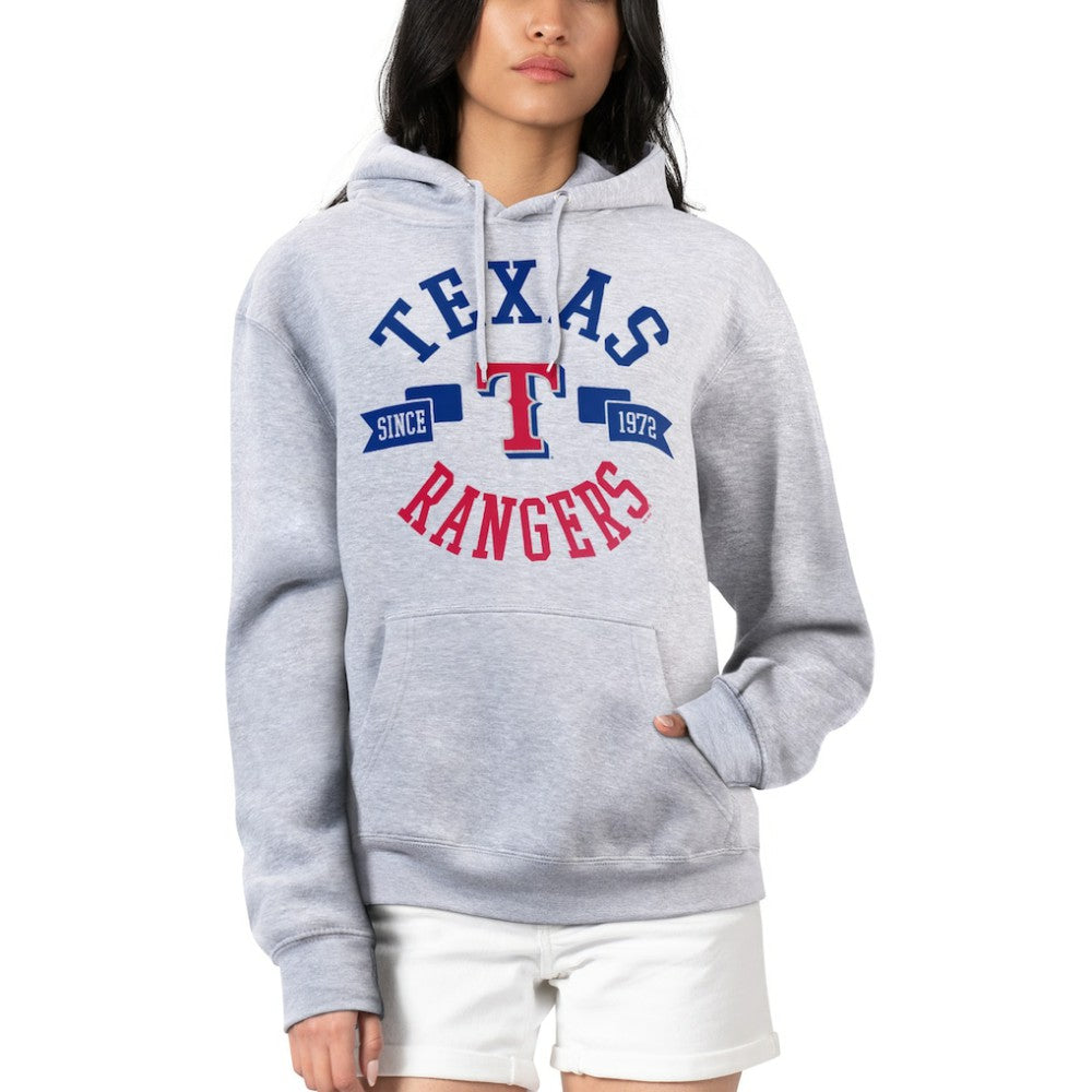 Texas Rangers G-III 4Her by Carl Banks Women's City Graphic Pullover Hoodie - Heather Gray Hoodies