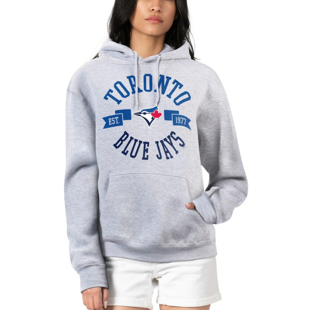 Toronto Blue Jays G-III 4Her by Carl Banks Women's City Graphic Pullover Hoodie - Heather Gray Hoodies