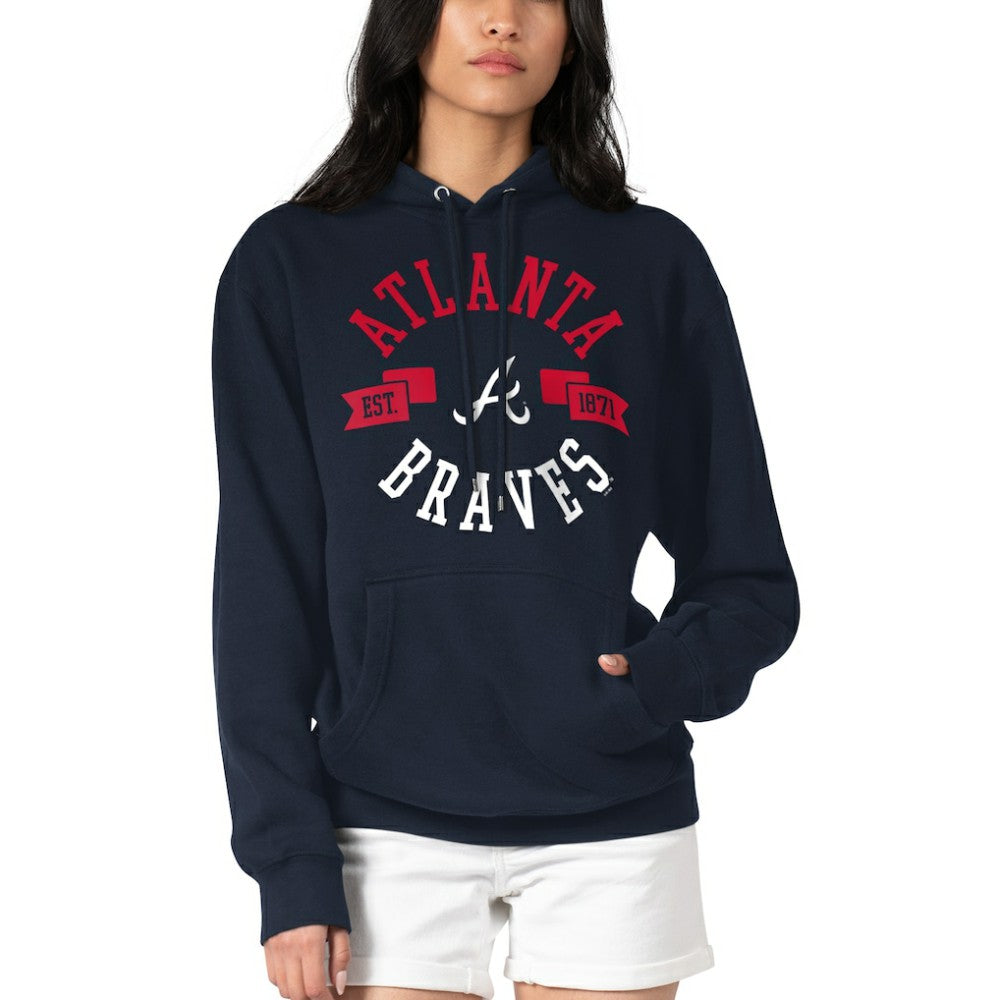 Atlanta Braves G-III 4Her by Carl Banks Women's City Graphic Pullover Hoodie - Navy Hoodies