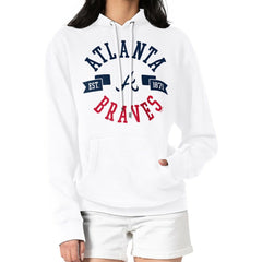 Atlanta Braves G-III 4Her by Carl Banks Women's City Graphic Pullover Hoodie - White Hoodies