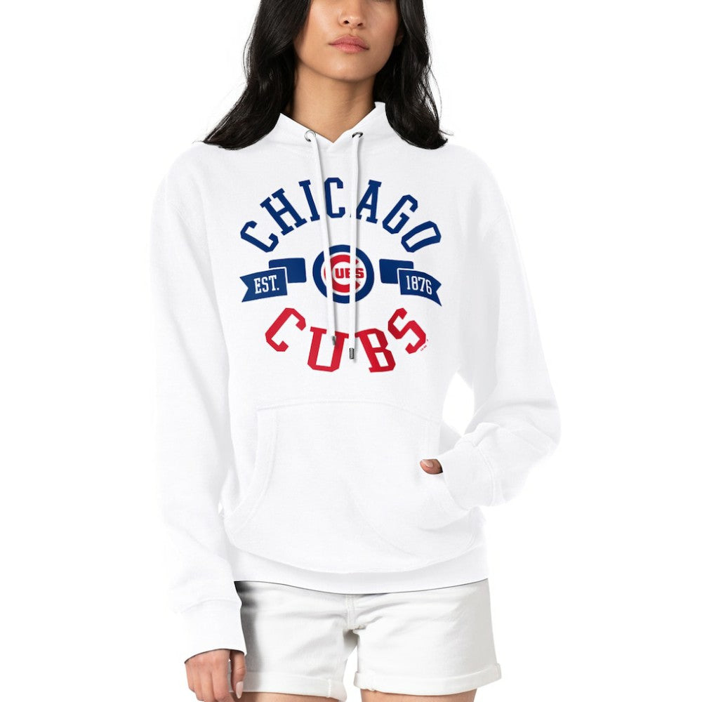 Chicago Cubs G-III 4Her by Carl Banks Women's City Graphic Pullover Hoodie - White Hoodies