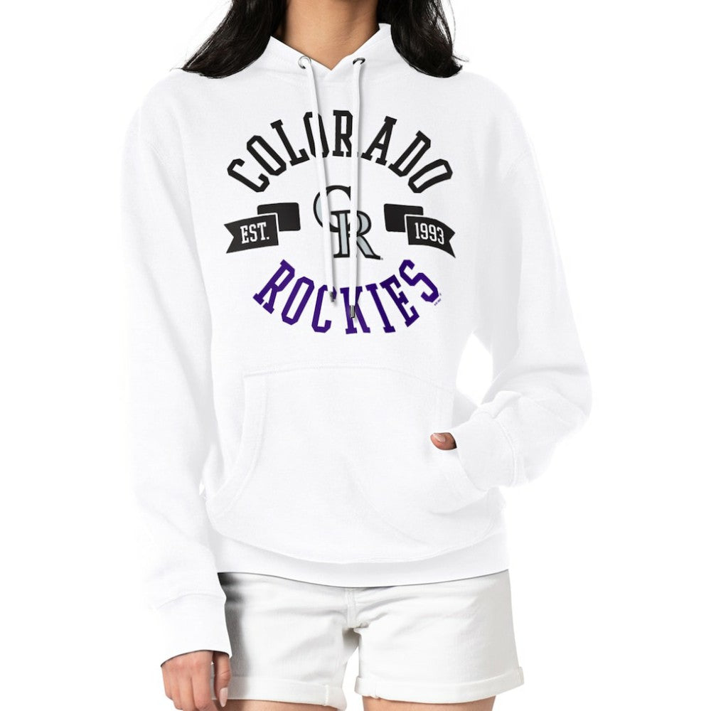 Colorado Rockies G-III 4Her by Carl Banks Women's City Graphic Pullover Hoodie - White Hoodies