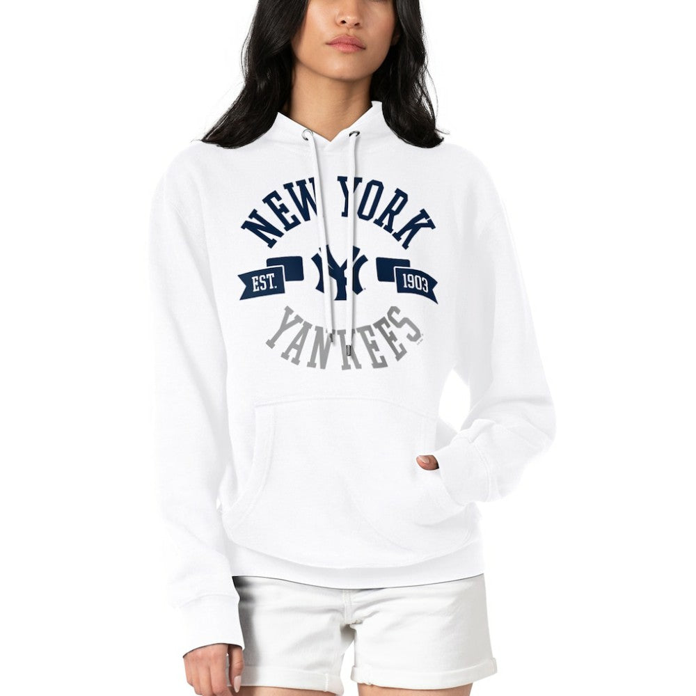 New York Yankees G-III 4Her by Carl Banks Women's City Graphic Pullover Hoodie - White Hoodies