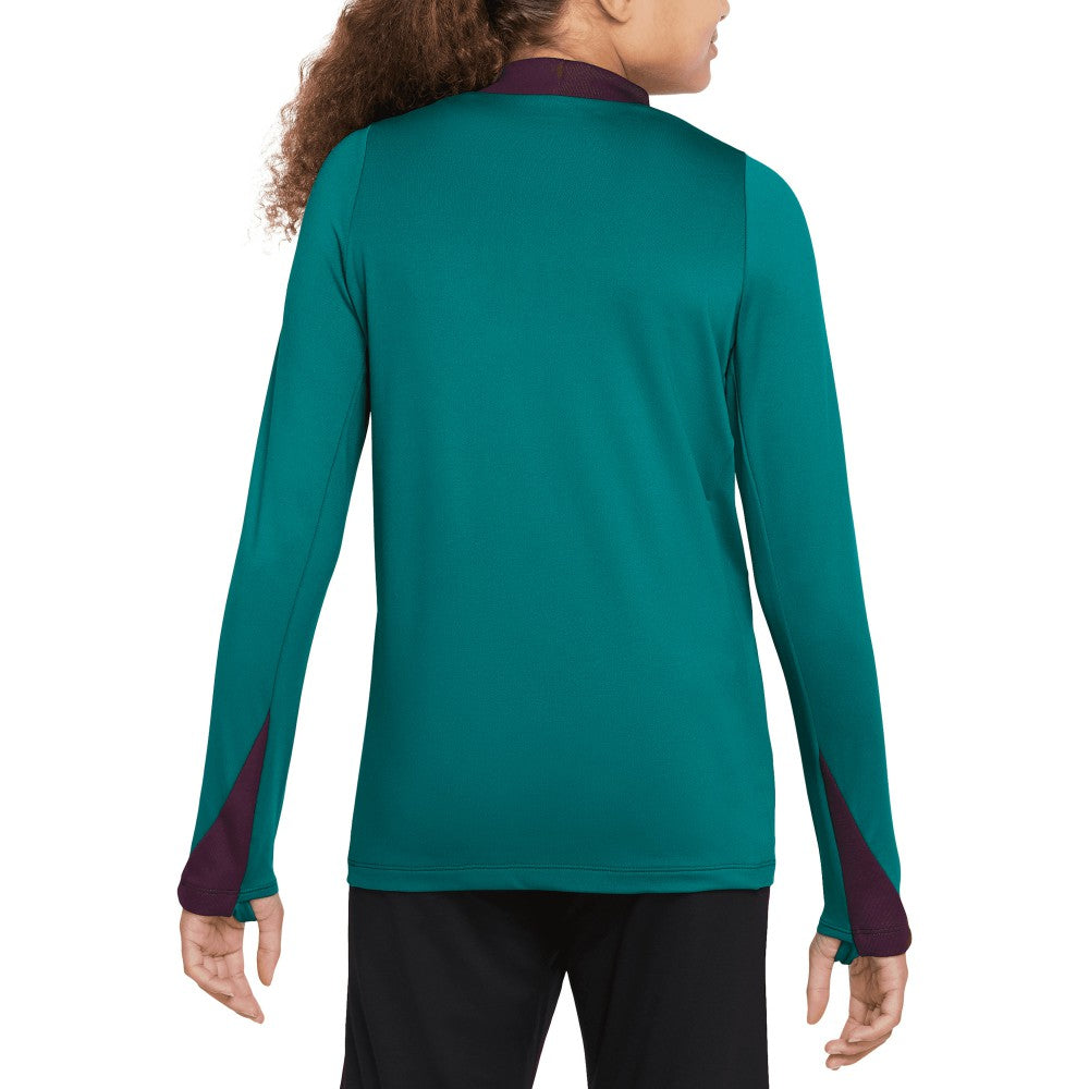 Paris Saint-Germain Youth 2024/25 Strike Drill Quarter-Zip Long Sleeve Performance Training Top Teal - Nike on sale