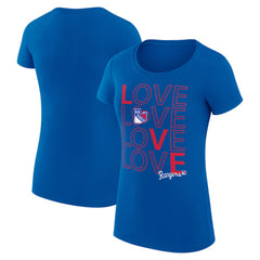 New York Rangers G-III 4Her by Carl Banks Women's Super-Slim Fit Lightweight Hockey Love T-Shirt - Royal | US 200617445