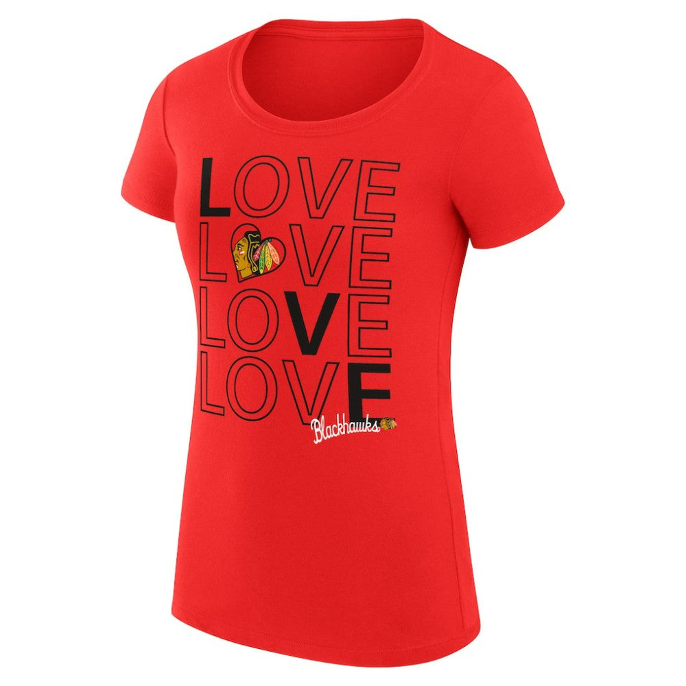 Chicago Blackhawks G-III 4Her by Carl Banks Women's Super-Slim Fit Lightweight Hockey Love T-Shirt - Red | US 200617449