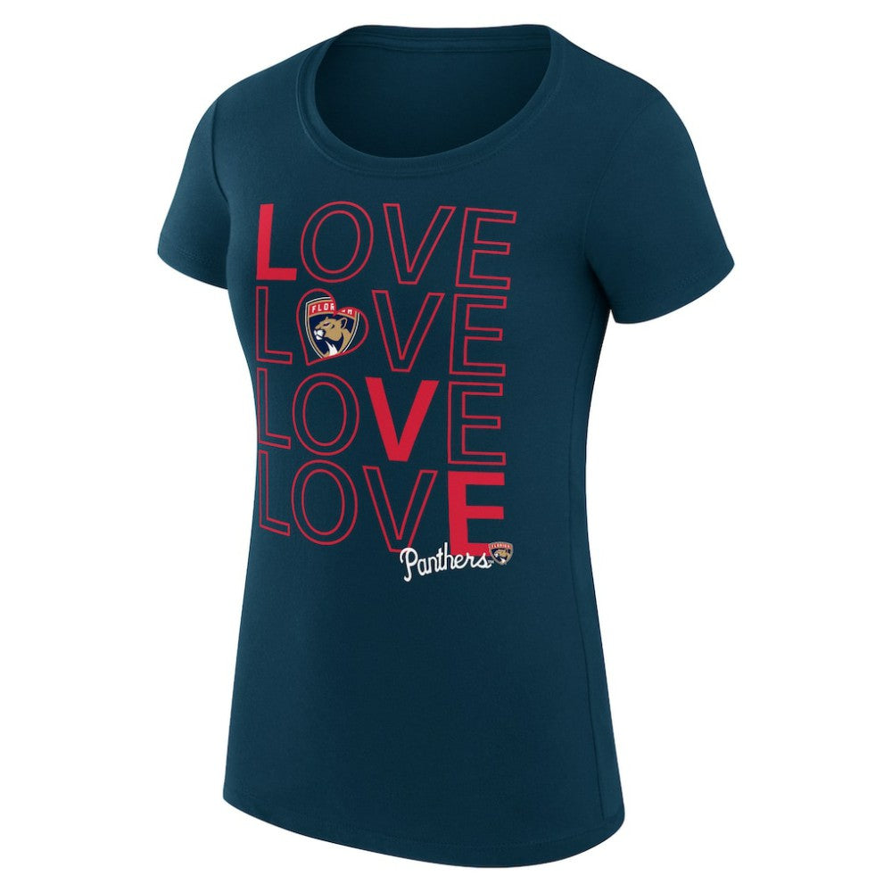 Florida Panthers G-III 4Her by Carl Banks Women's Super-Slim Fit Lightweight Hockey Love T-Shirt - Navy | US 200617458