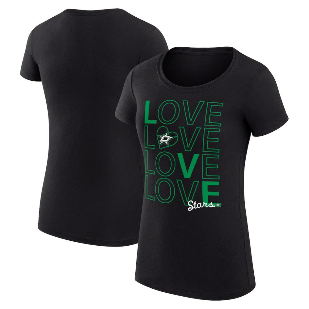 Dallas Stars G-III 4Her by Carl Banks Women's Super-Slim Fit Lightweight Hockey Love T-Shirt - Black | US 200617472