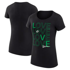 Dallas Stars G-III 4Her by Carl Banks Women's Super-Slim Fit Lightweight Hockey Love T-Shirt - Black | US 200617472