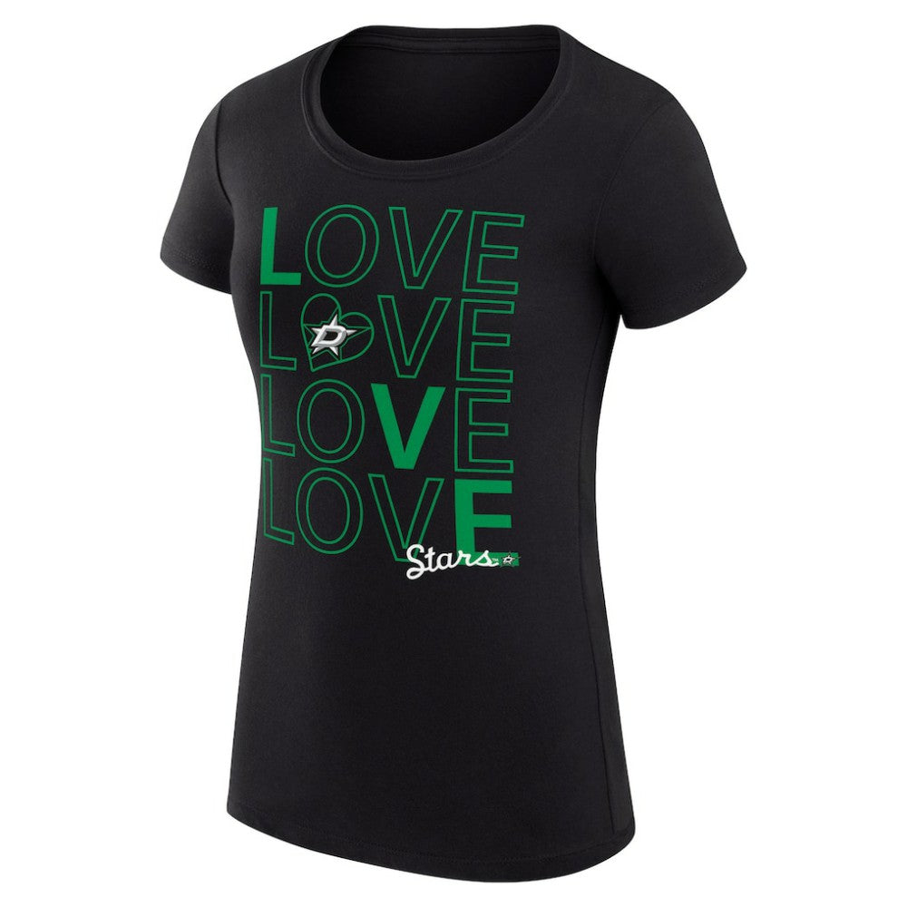 Dallas Stars G-III 4Her by Carl Banks Women's Super-Slim Fit Lightweight Hockey Love T-Shirt - Black | US 200617472