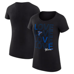 St. Louis Blues G-III 4Her by Carl Banks Women's Super-Slim Fit Lightweight Hockey Love T-Shirt - Black | US 200617483