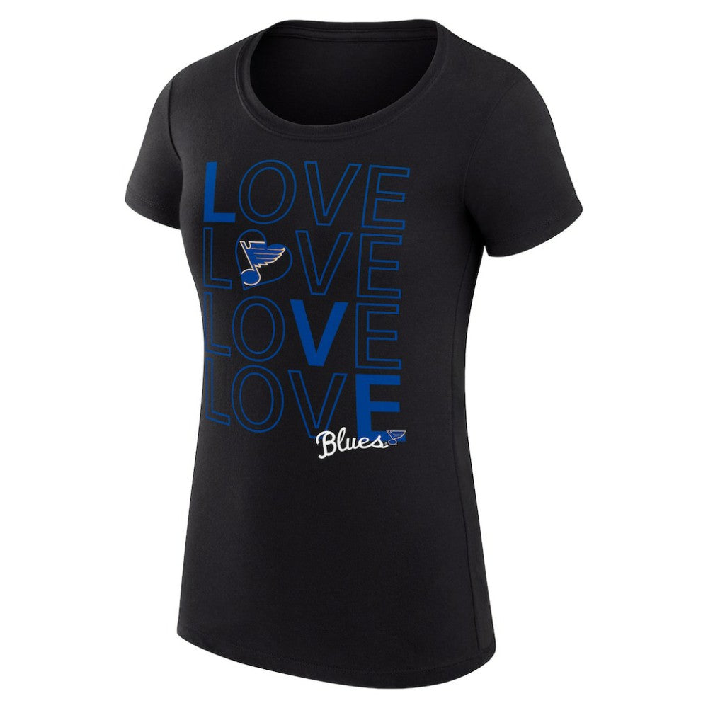 St. Louis Blues G-III 4Her by Carl Banks Women's Super-Slim Fit Lightweight Hockey Love T-Shirt - Black | US 200617483