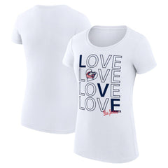 Columbus Blue Jackets G-III 4Her by Carl Banks Women's Super-Slim Fit Lightweight Hockey Love T-Shirt - White | US 200617492