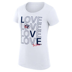 Columbus Blue Jackets G-III 4Her by Carl Banks Women's Super-Slim Fit Lightweight Hockey Love T-Shirt - White | US 200617492