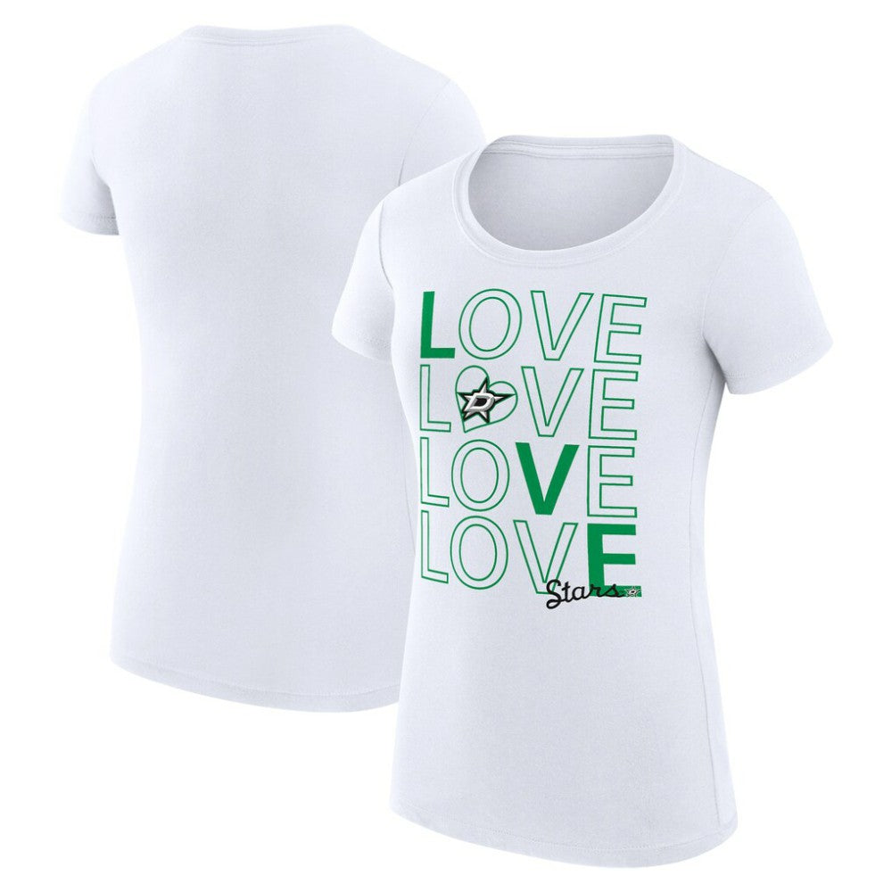 Dallas Stars G-III 4Her by Carl Banks Women's Super-Slim Fit Lightweight Hockey Love T-Shirt - White | US 200617495