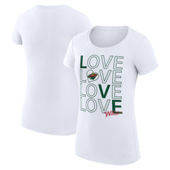 Minnesota Wild G-III 4Her by Carl Banks Women's Super-Slim Fit Lightweight Hockey Love T-Shirt - White | US 200617507