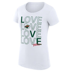 Minnesota Wild G-III 4Her by Carl Banks Women's Super-Slim Fit Lightweight Hockey Love T-Shirt - White | US 200617507