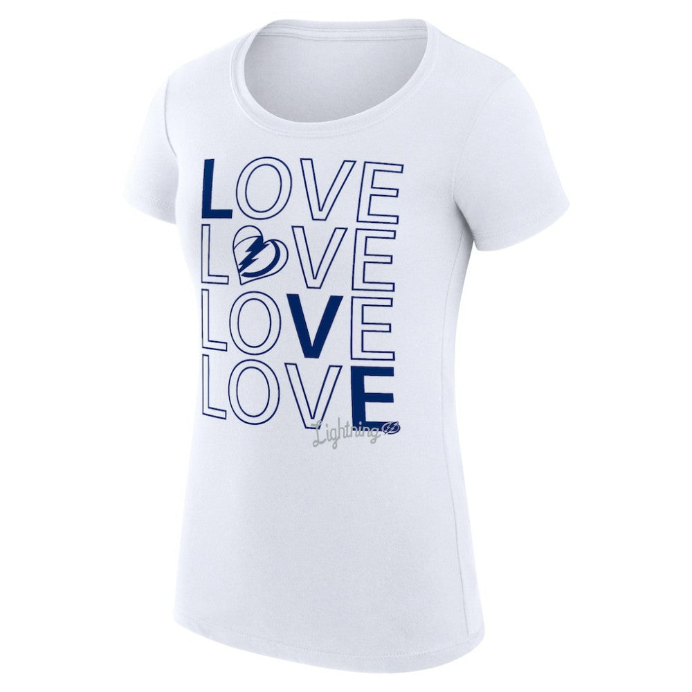 Tampa Bay Lightning G-III 4Her by Carl Banks Women's Super-Slim Fit Lightweight Hockey Love T-Shirt - White | US 200617535