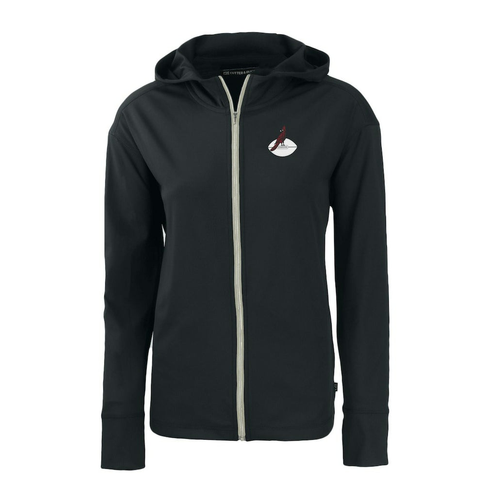 Arizona Cardinals Cutter & Buck Women's Throwback Daybreak Eco Recycled Half-Zip Hoodie - Black Hoodies