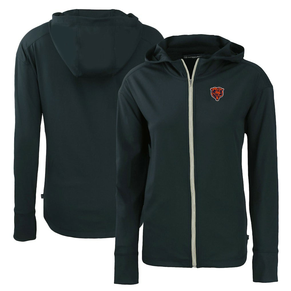 Chicago Bears Cutter & Buck Women's Throwback Daybreak Eco Recycled Half-Zip Hoodie - Navy Hoodies
