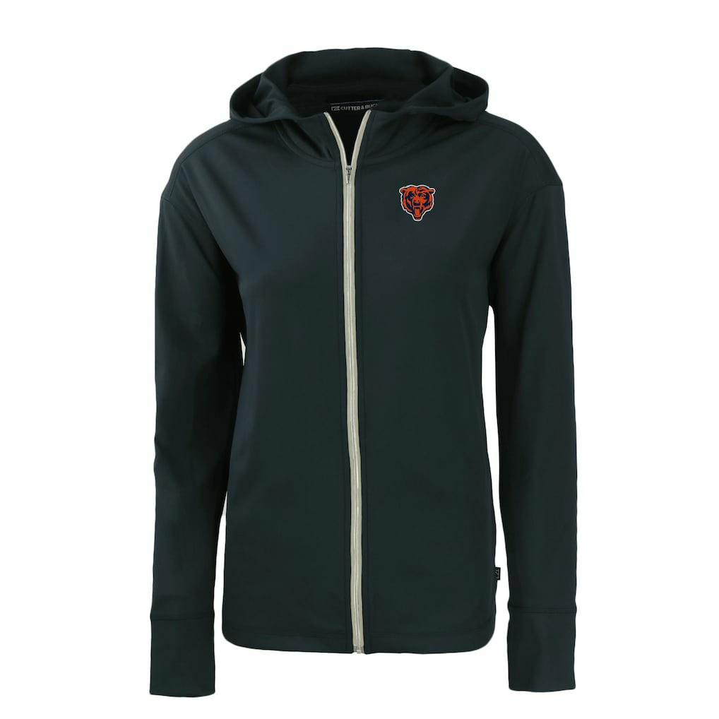 Chicago Bears Cutter & Buck Women's Throwback Daybreak Eco Recycled Half-Zip Hoodie - Navy Hoodies