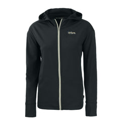 New York Jets Cutter & Buck Women's Throwback Daybreak Eco Recycled Half-Zip Hoodie - Black Hoodies