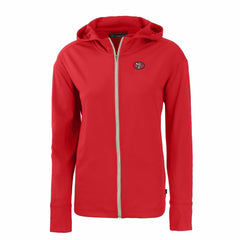 San Francisco 49ers Cutter & Buck Women's Throwback Daybreak Eco Recycled Half-Zip Hoodie - Scarlet Hoodies