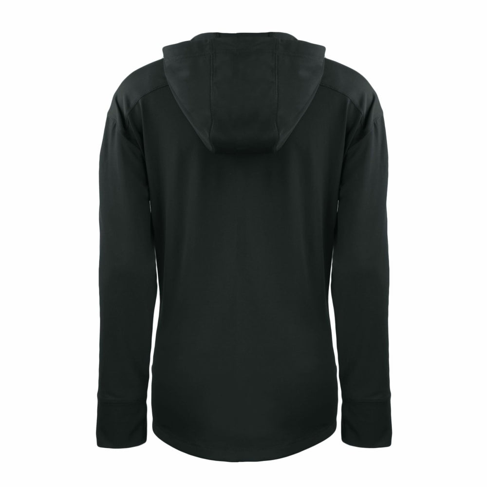Detroit Lions Cutter & Buck Women's Throwback Daybreak Eco Recycled Half-Zip Hoodie - Black Hoodies