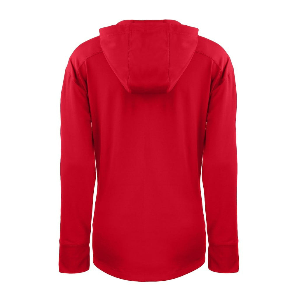 San Francisco 49ers Cutter & Buck Women's Throwback Daybreak Eco Recycled Half-Zip Hoodie - Scarlet Hoodies